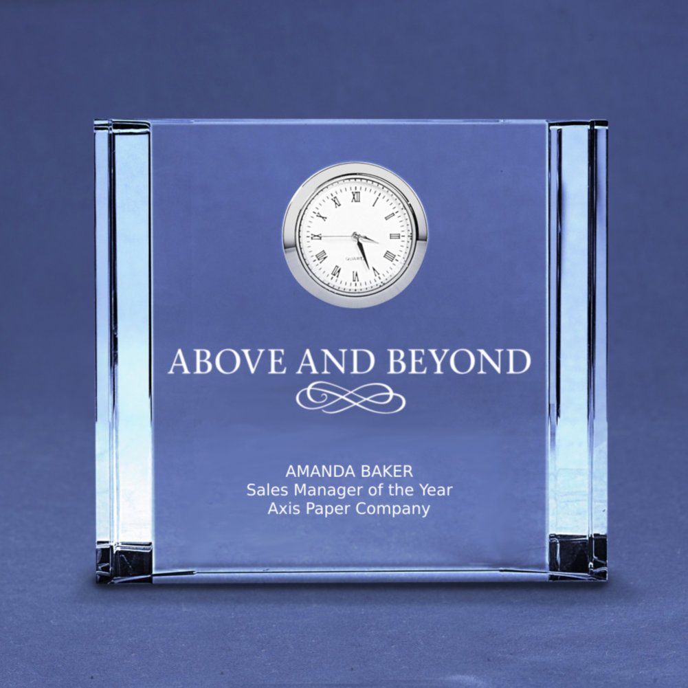 View larger image of Silver Accent Crystal Award Clock - Medium